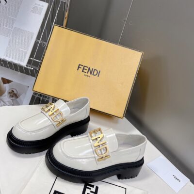 Fendi White Loafers