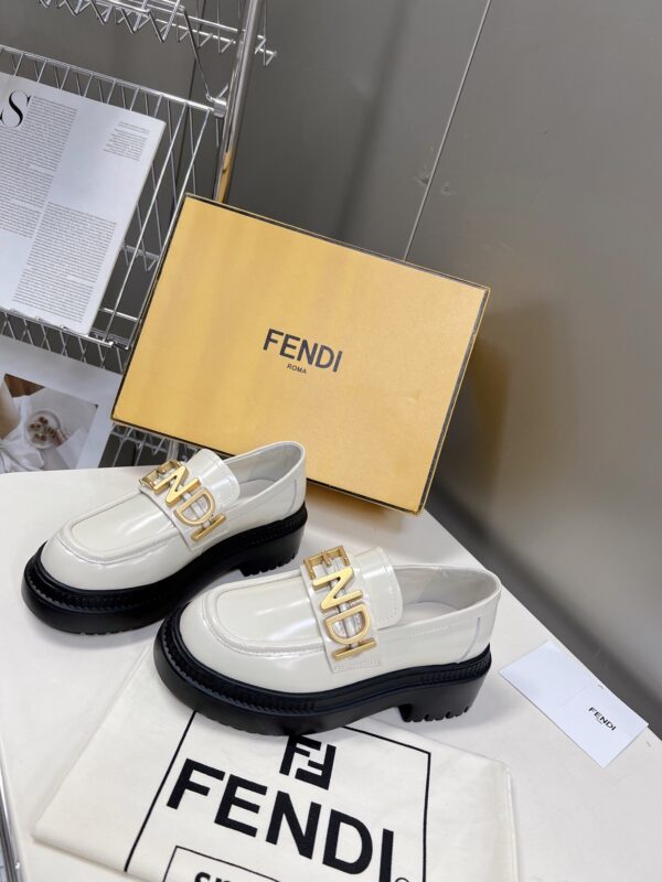 Fendi White Loafers