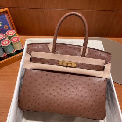 Birkin 30 Ostrich Elephant Grey