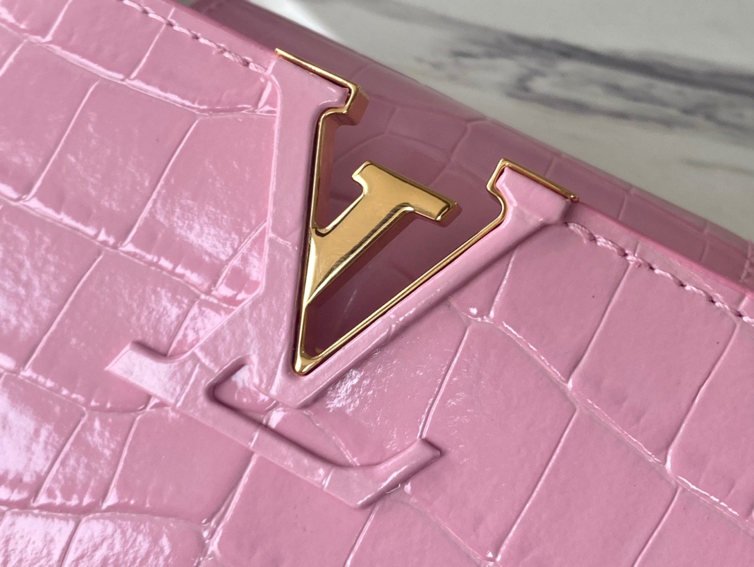 Louis Vuitton Capucines Mini Handbag in Pink Crocodile - Image 6