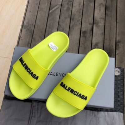 Balenciaga Net Yellow Slippers