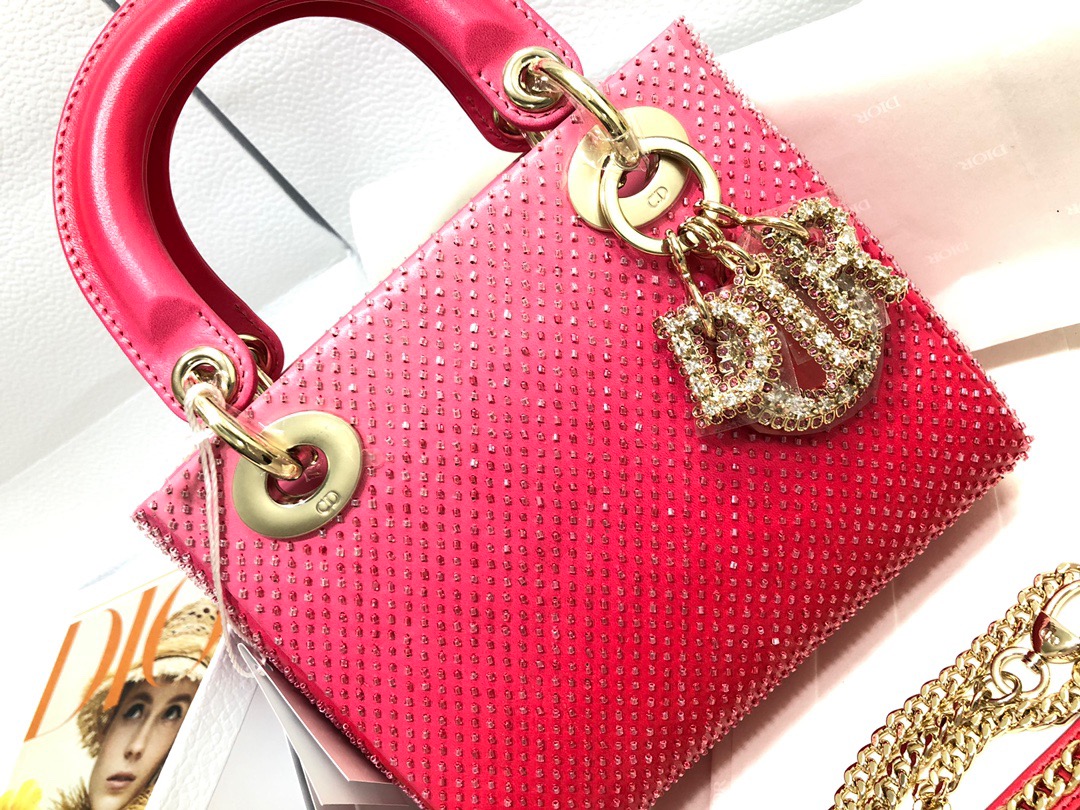 Lady Dior Mini Bag in Gradient Red - Image 4