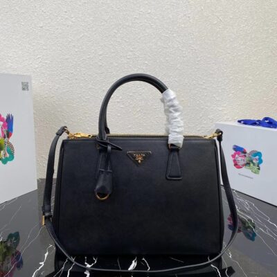 Prada Black Leather Galleria Saffiano Bag