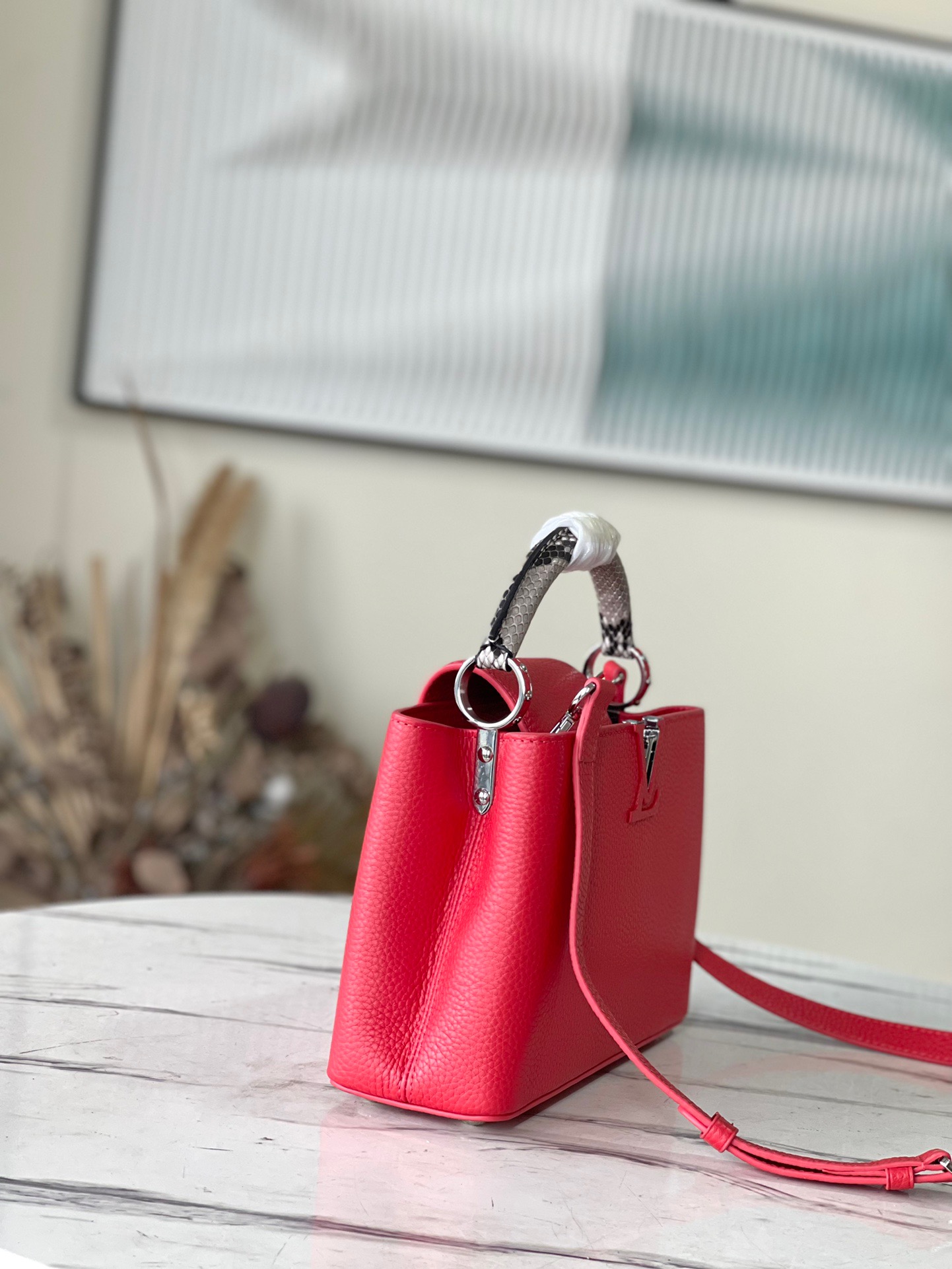 Louis Vuitton Capucines BB Small Handbag in Red - Image 4