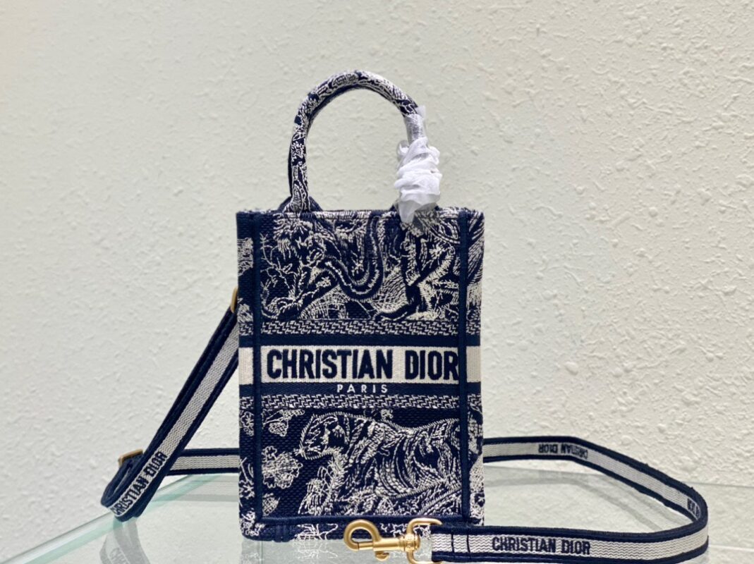 Dior Mini Book Tote 13 Blue Tiger