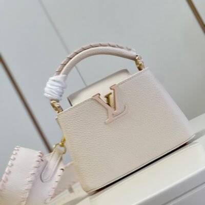 Louis Vuitton Capucines Mini Handbag in Milky White