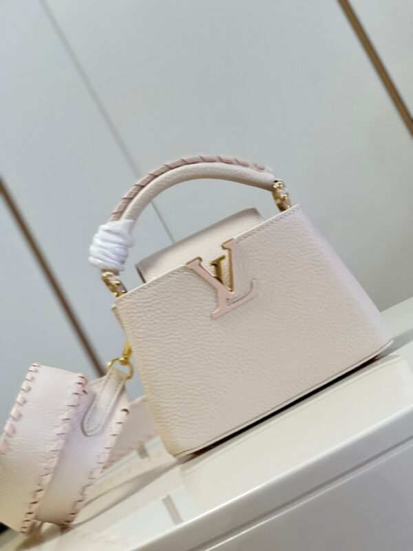 Louis Vuitton Capucines Mini Handbag in Milky White