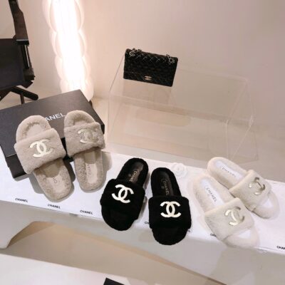 Chanel Fur Slippers