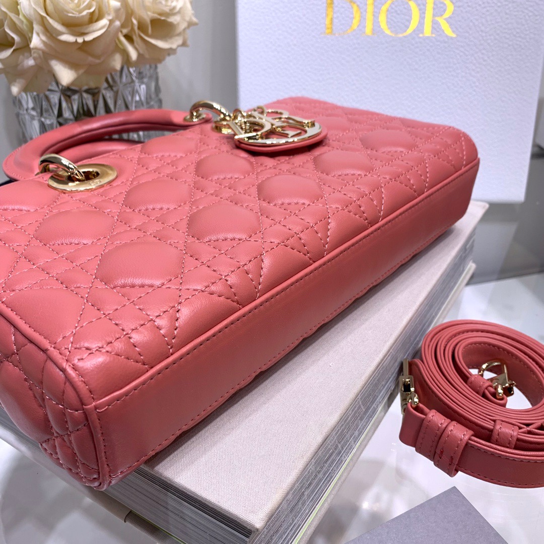 Dior Lady D-joy 26 Bag in Dark Pink - Image 5