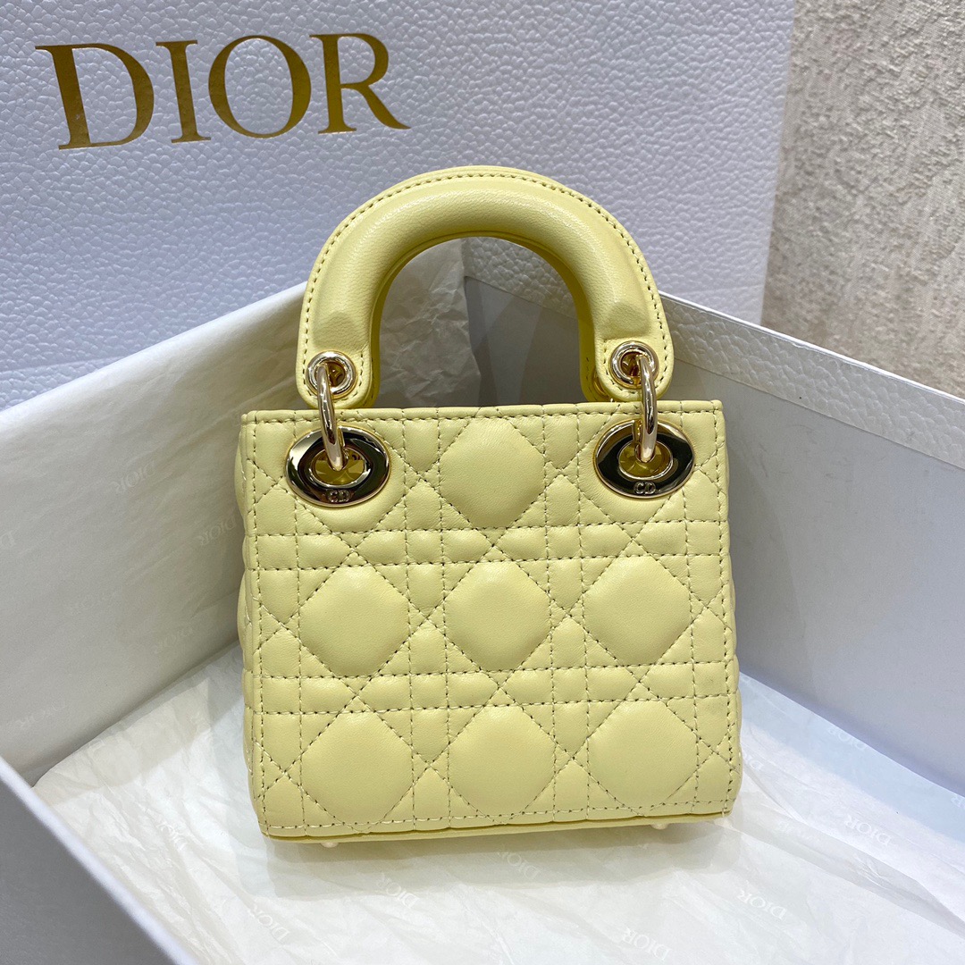 Lady Dior Micro 12 Jaune Poussin - Image 3