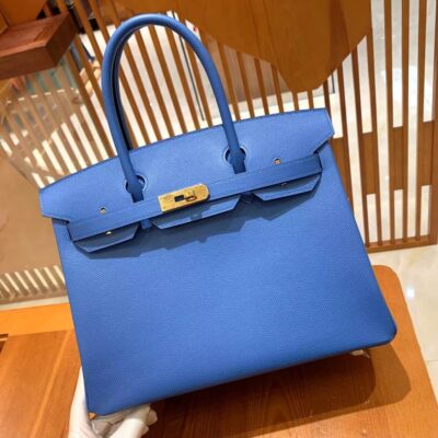 Birkin 30 Epsom in Bleu Mykonos