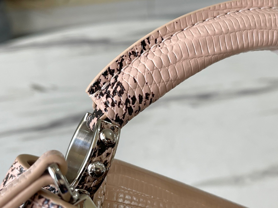 Louis Vuitton Capucines Mini Handbag in Khaki Lizard - Image 8