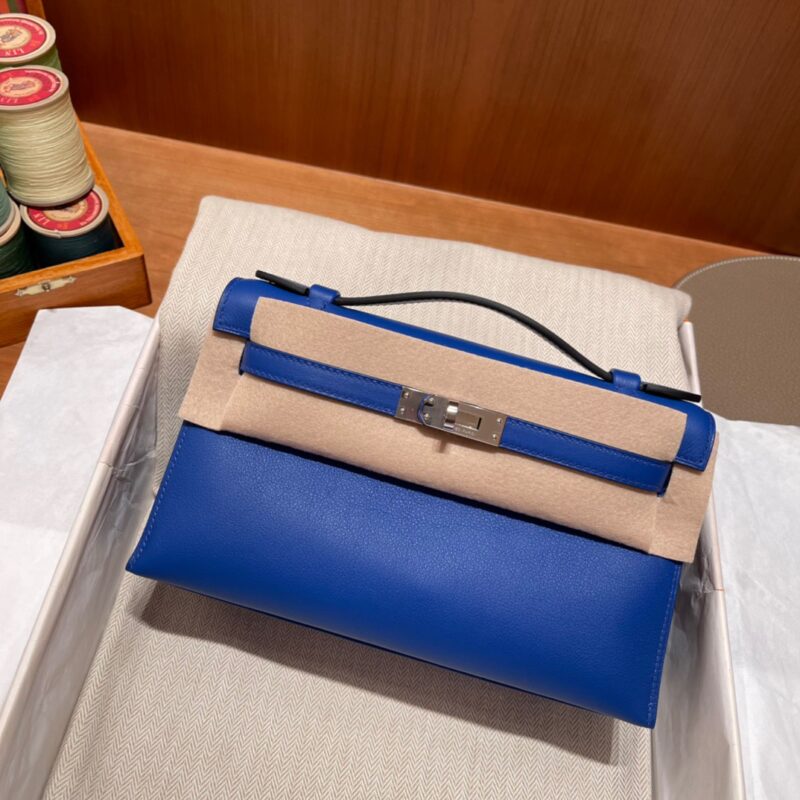 Kelly Pochette Swift Bleu Electrique