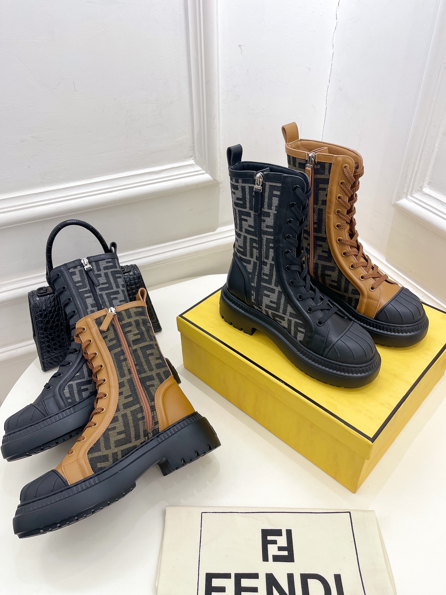 Fendi Lace-up Ankle Boots - Image 11