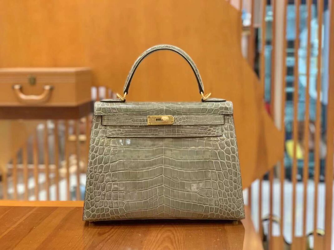 Kelly 25 Crocodile Niloticus Shiny Turtle Dove Grey