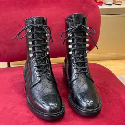 Chanel Lace-up High-top Boots