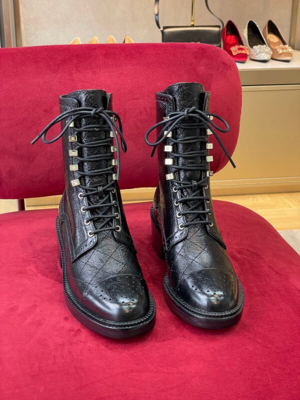 Chanel Lace-up High-top Boots