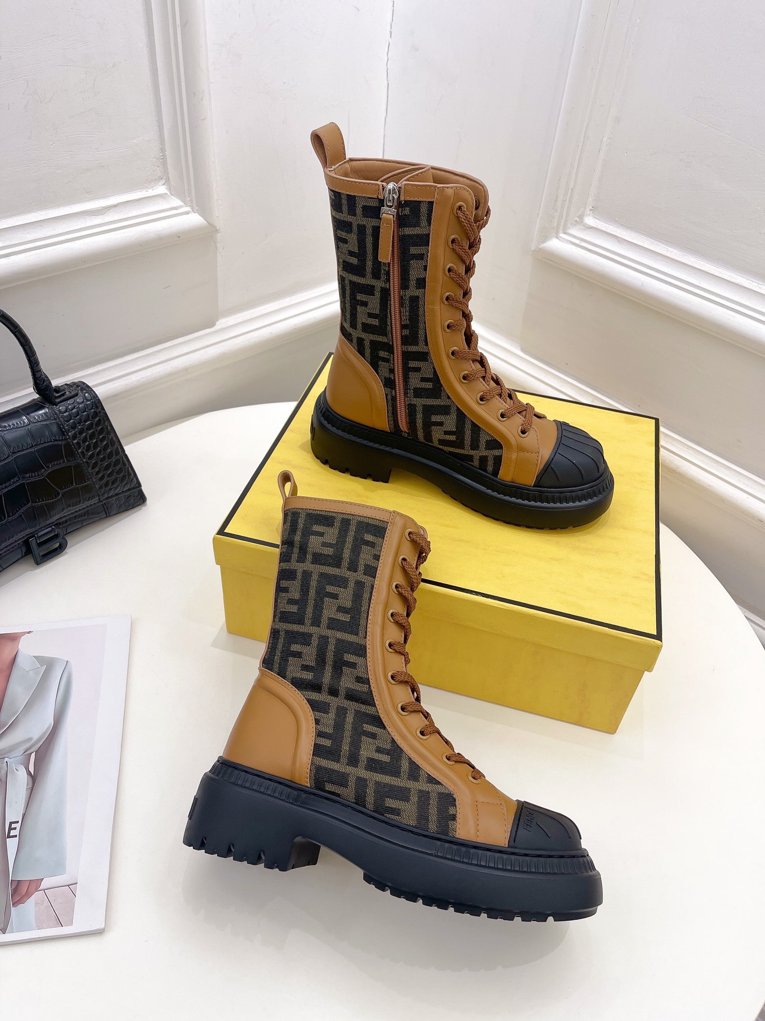 Fendi Lace-up Ankle Boots - Image 4