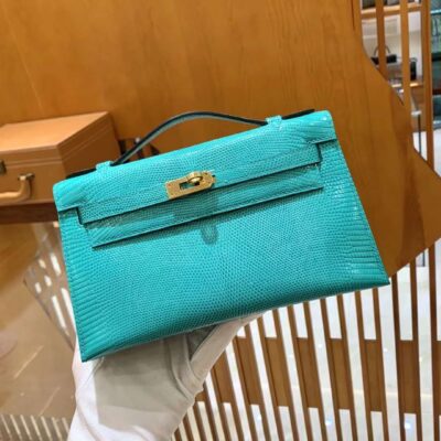Pochette Lizard Turquoise