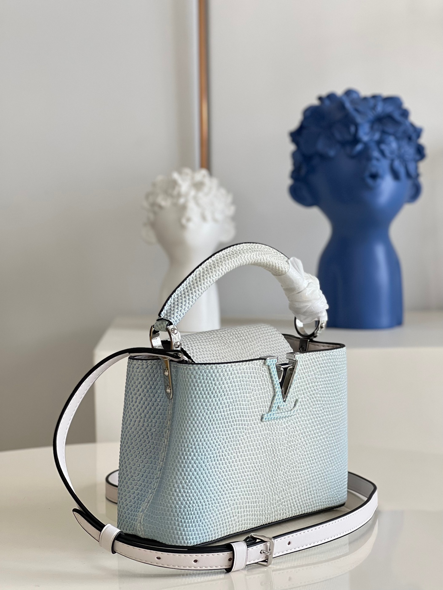 Louis Vuitton Capucines Mini Handbag in Gradient Blue