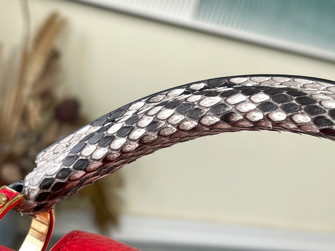 Louis Vuitton Capucines Mini Handbag in Red - Image 8