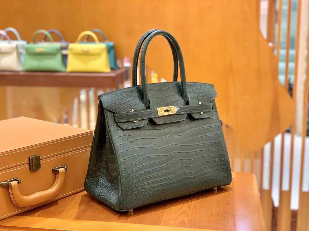 Birkin 30 Crocodile Pine Green