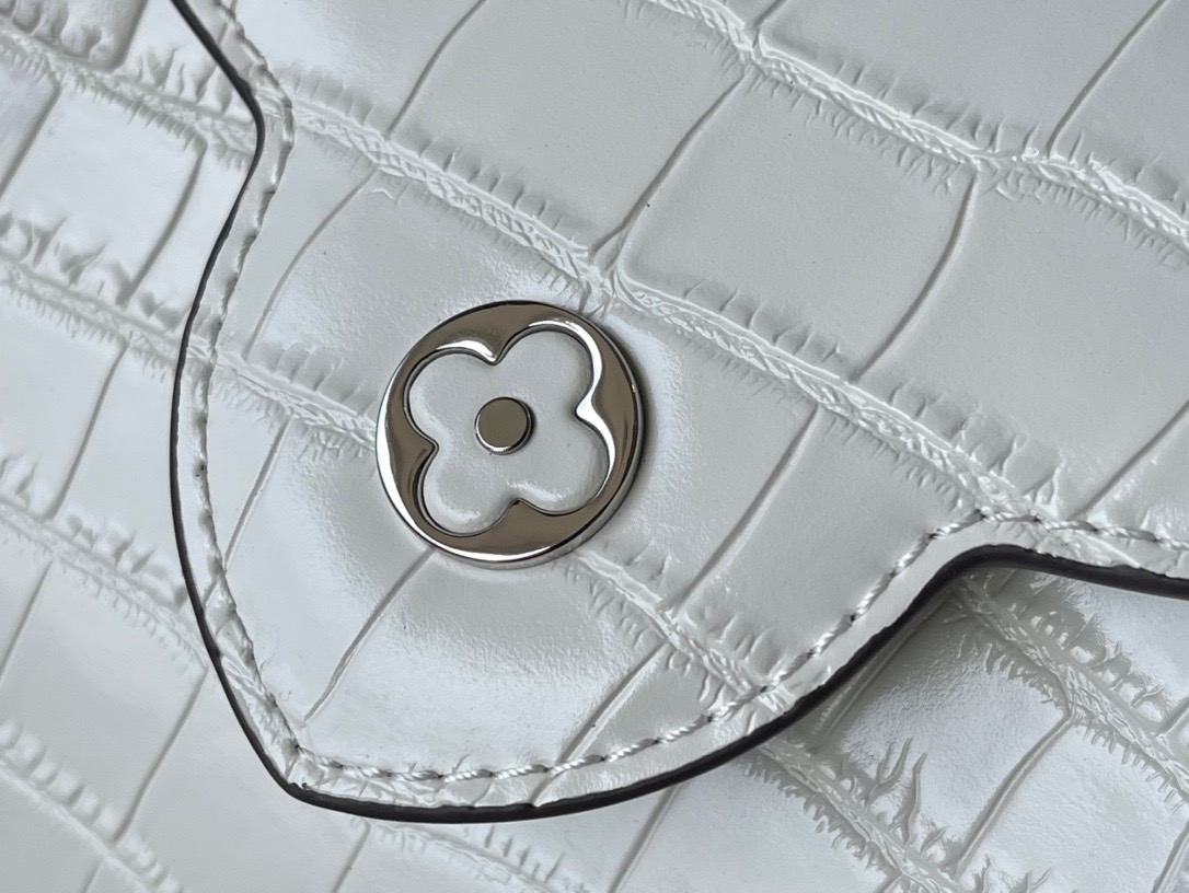 Louis Vuitton Capucines Mini Handbag in White Crocodile Pattern - Image 8