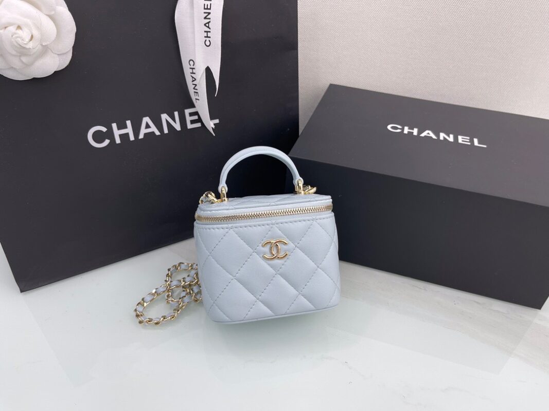 Chanel Handle Box Cosmetic Bag in Light Blue