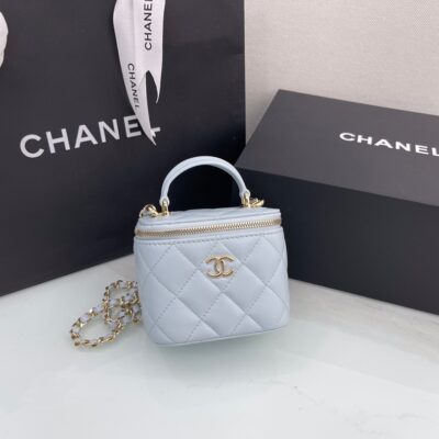 Chanel Handle Box Cosmetic Bag in Light Blue