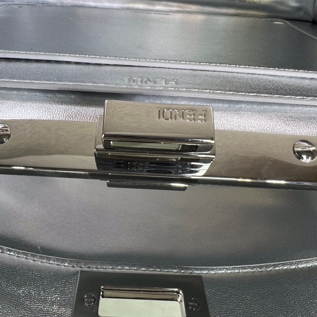 Fendi Peekaboo ISeeU Small Bag in Silver-tone - Image 8