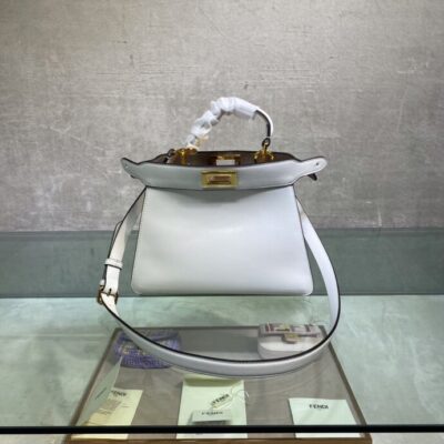 Fendi Peekaboo ISeeU Small Bag in White