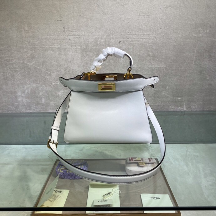 Fendi Peekaboo ISeeU Small Bag in White