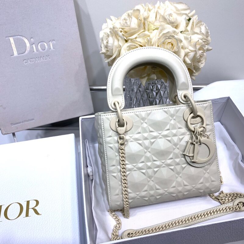 Lady Dior Mini Bag in White