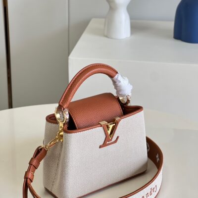 Louis Vuitton Capucines Mini Handbag in Gold Brown