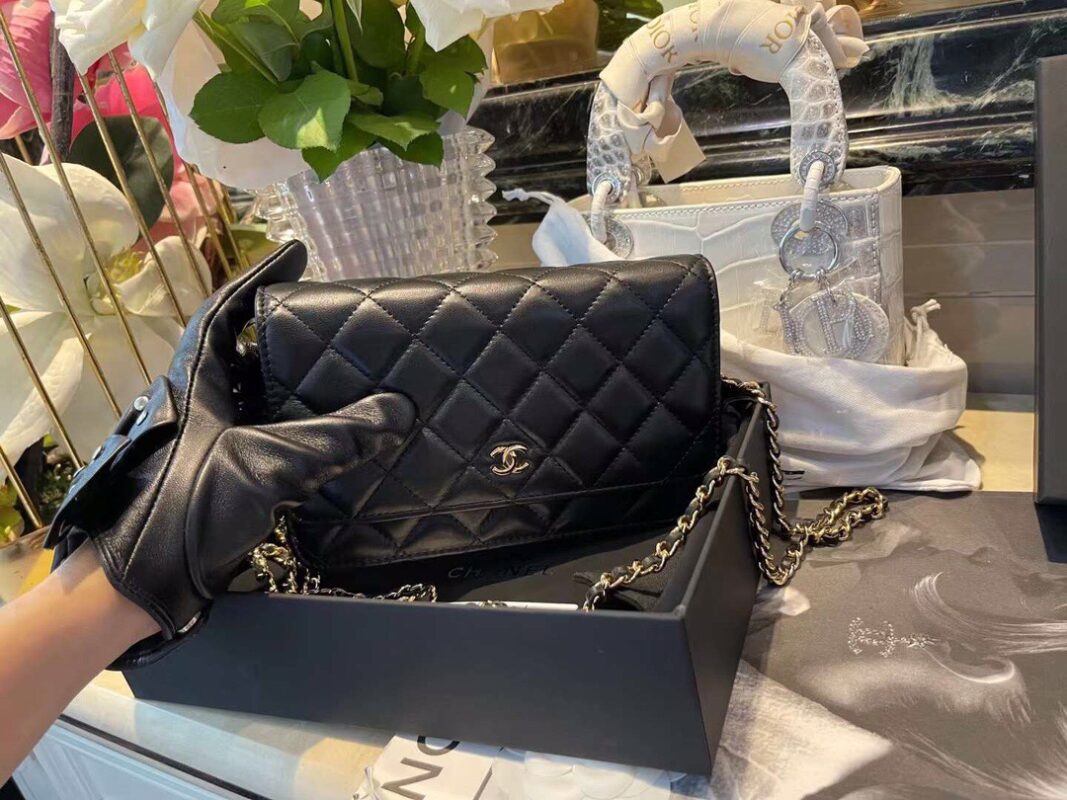 Chanel WOC Fortune Bag in Black Lambskin