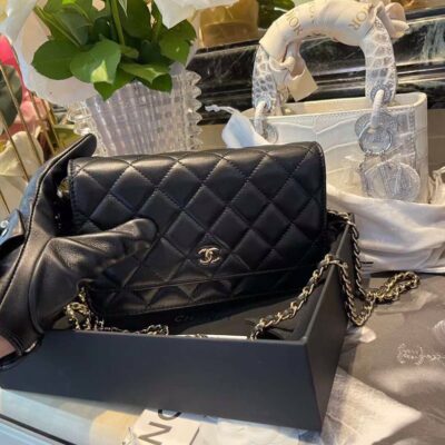Chanel WOC Fortune Bag in Black Lambskin