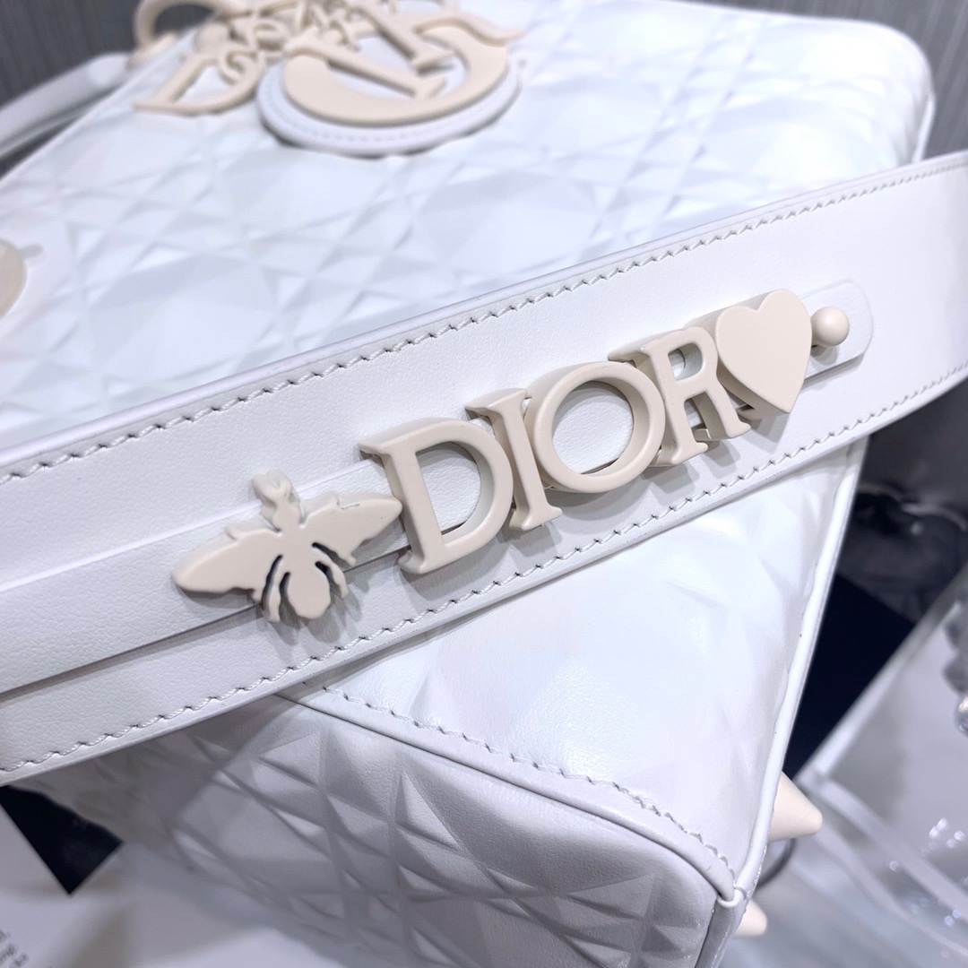 Lady Dior Small Bag in White - Image 7