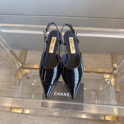 Chanel Black Slingback Shoes