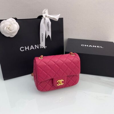 Chanel Classic Flap 17 Rose Red