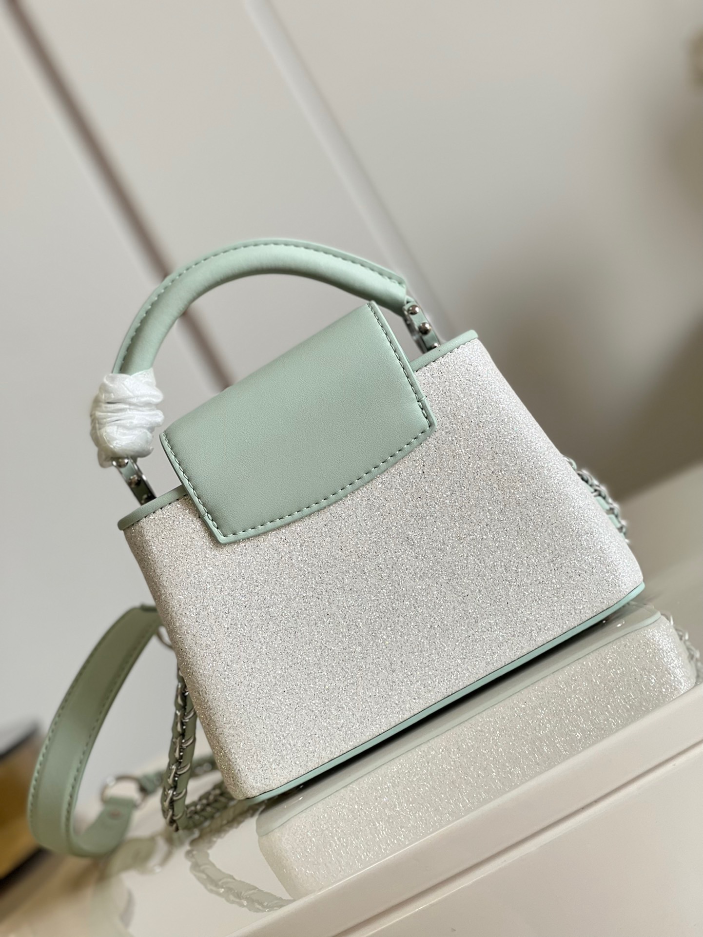 Louis Vuitton Capucines Mini Handbag in Starry Sky Crystal - Image 3