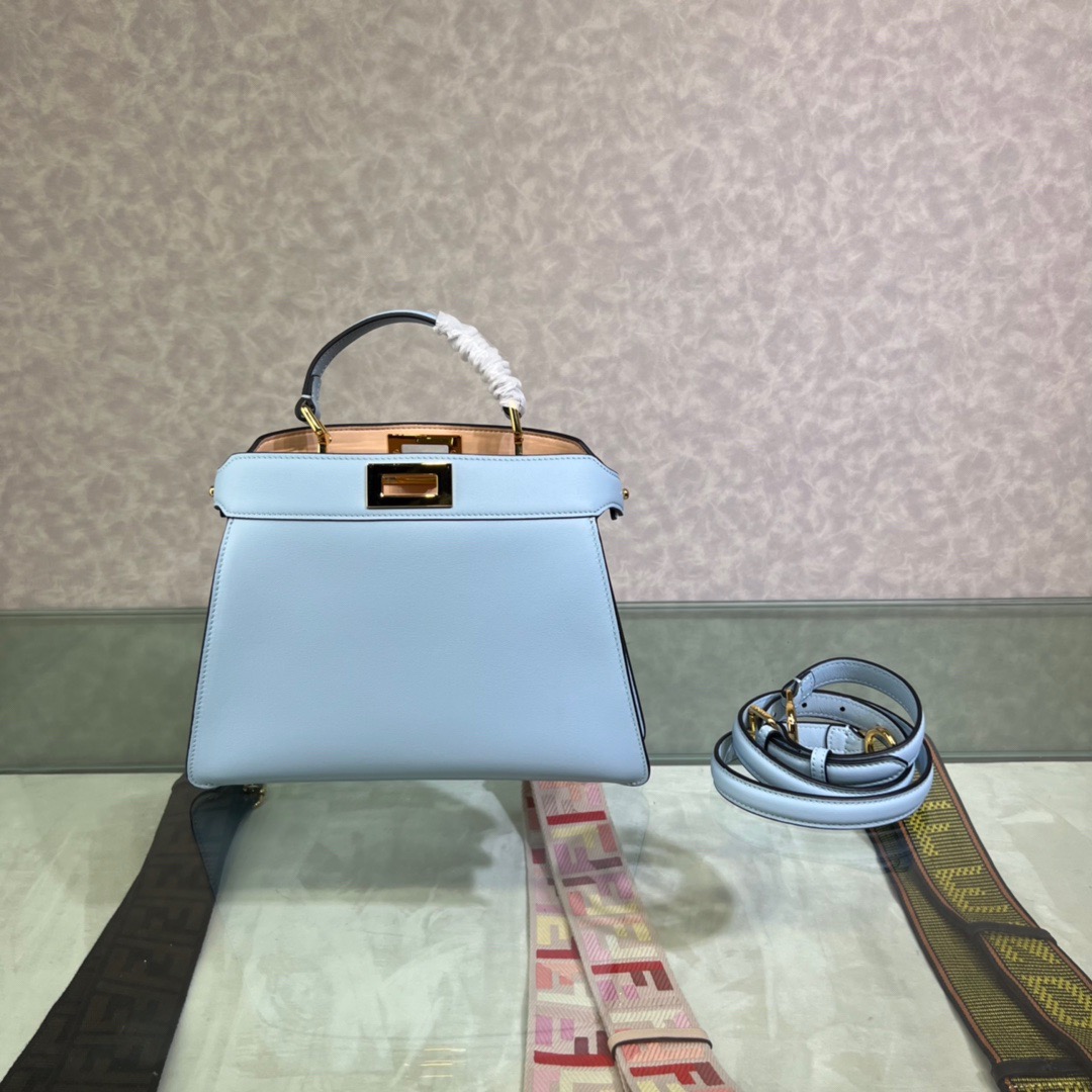 Fendi Peekaboo ISeeU Small Bag in Light Blue - Image 10