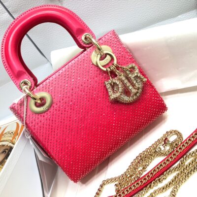 Lady Dior Mini Bag in Gradient Red
