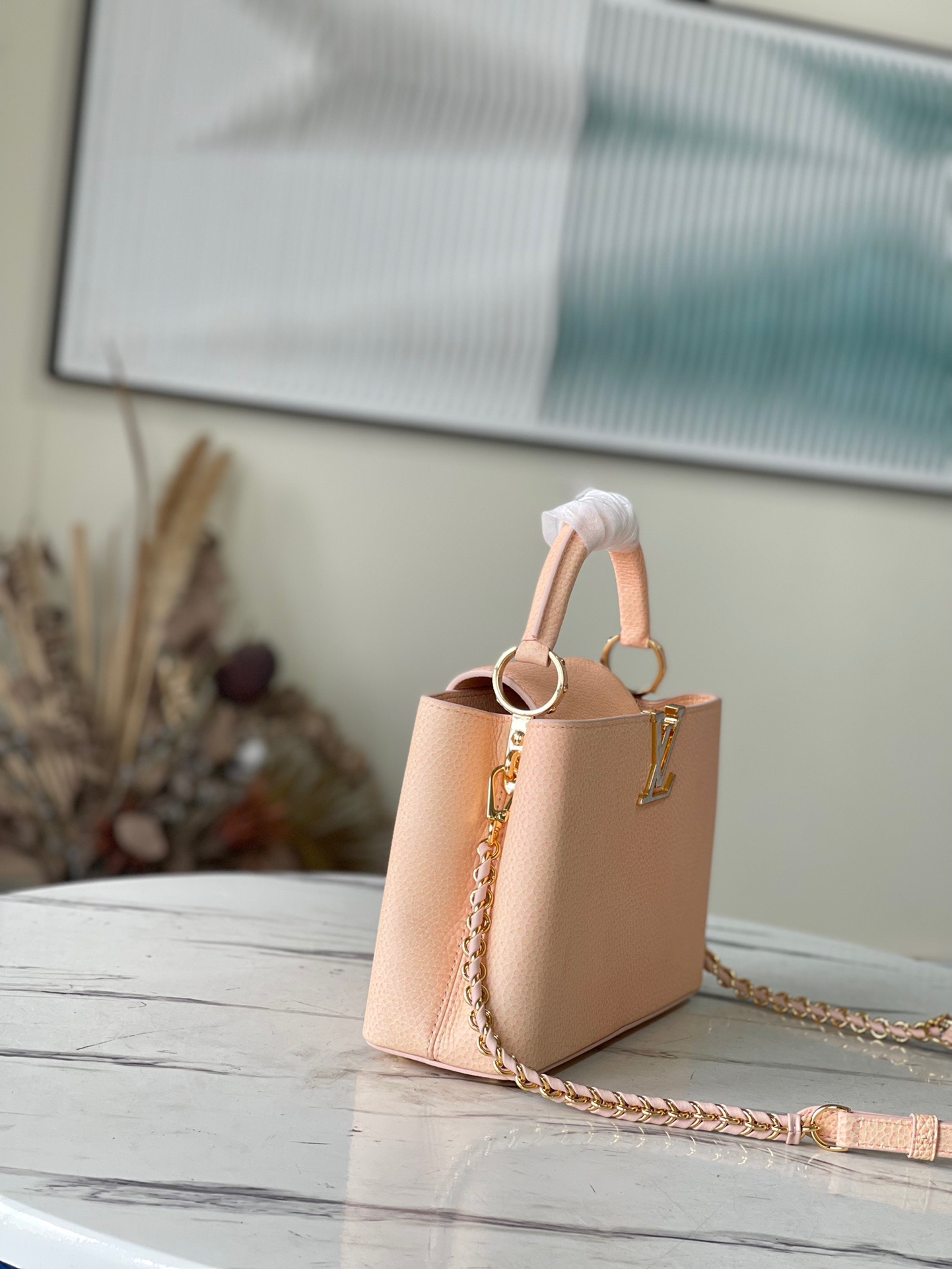 Louis Vuitton Capucines BB Small Handbag in Apricot - Image 4