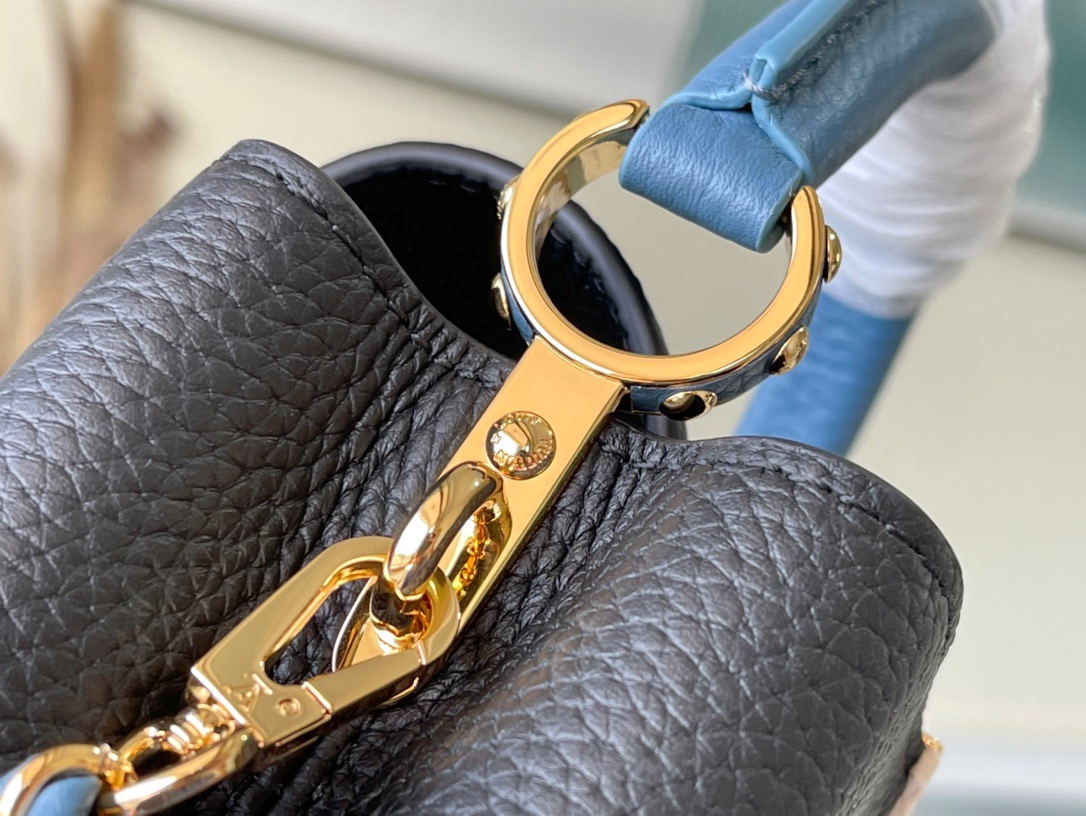 Louis Vuitton Capucines Mini Handbag in Black&Blue - Image 7