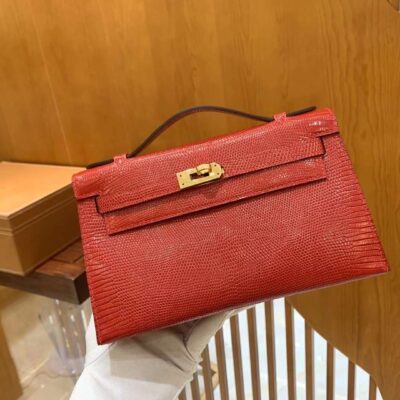 Pochette Lizard Rouge Casaque