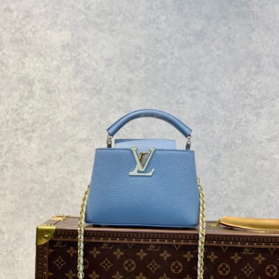 Louis Vuitton Capucines Mini Handbag in Sky Blue