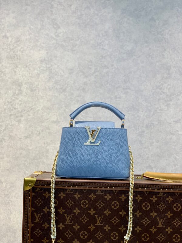 Louis Vuitton Capucines Mini Handbag in Sky Blue