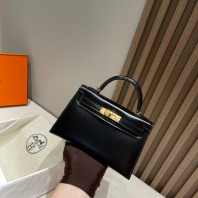 Mini Kelly Box Calf Noir