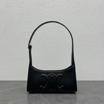 Celine Underarm Bag in Black Leather