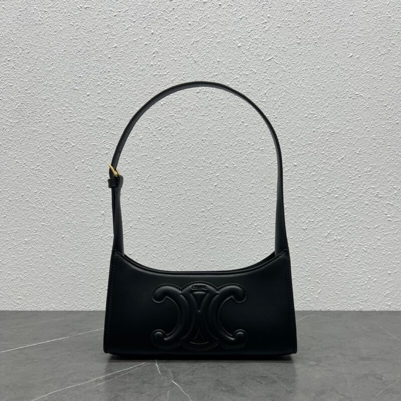 Celine Underarm Bag in Black Leather